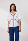 LOLA TOP - ivory/ink